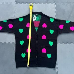 Black cardigan with hearts